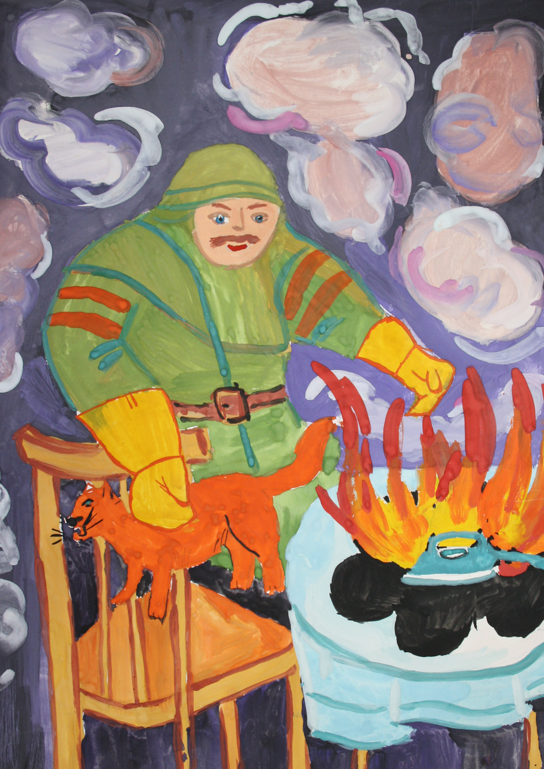 «Никто не должен пострадать», бумага, гуашь, 2010